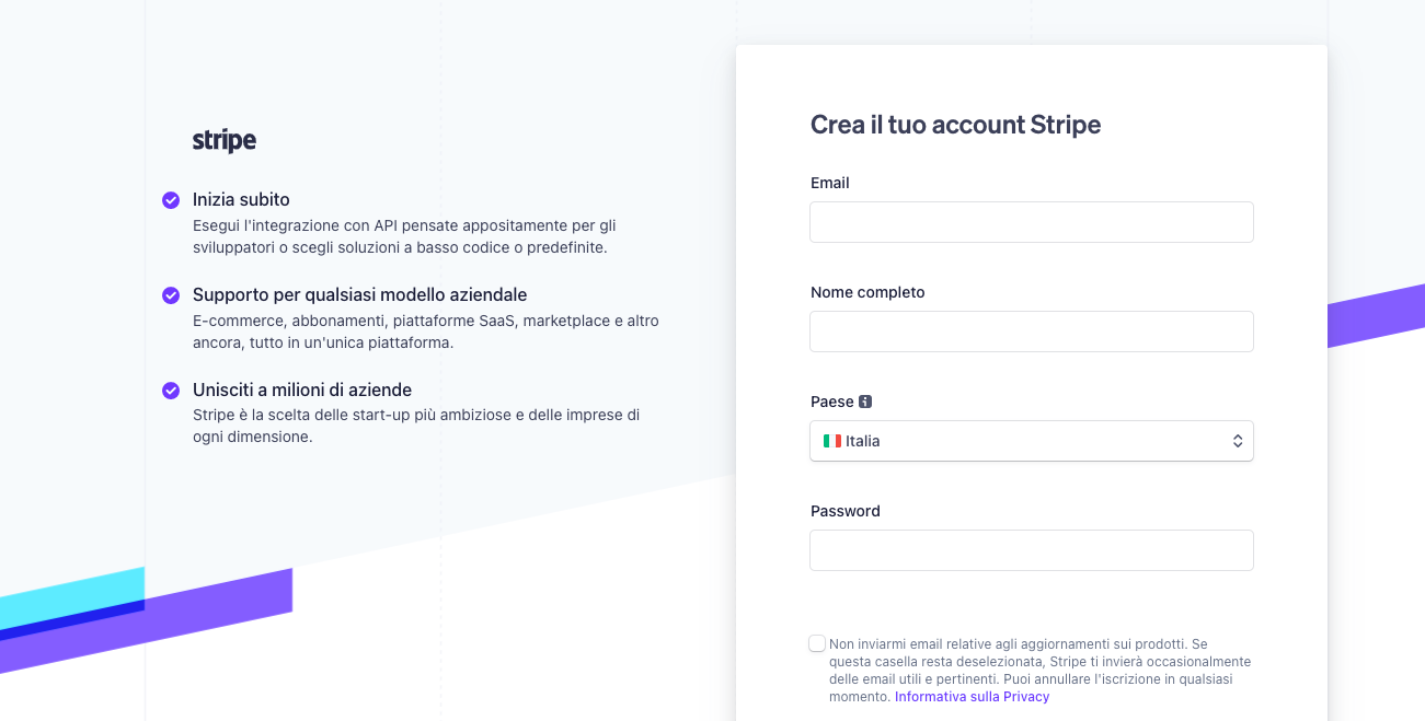Come configurare Stripe per vendere i prodotti